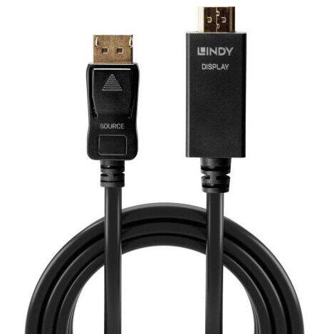 Cablu Lindy LY-36924, DisplayPort - HDMI, 5m, Black