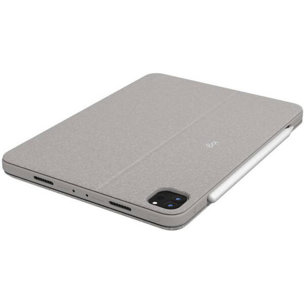 Logitech Husa protectie cu tastatura Folio Touch 920-010256 Sand pentru iPad Pro 11 inch (1st/2nd/3rd gen)