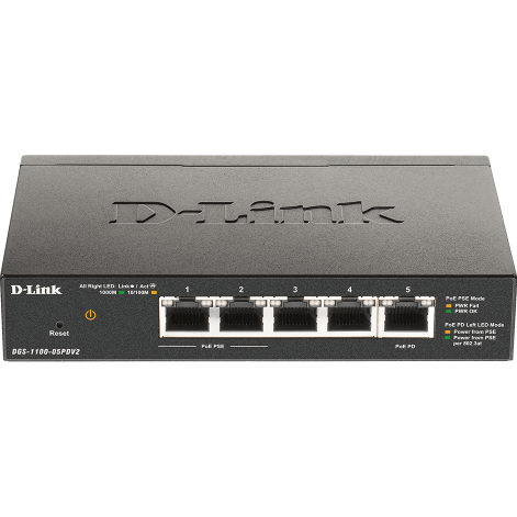 D-Link Switch DLink DGS-1100-05PDV2, 5 porturi, PoE