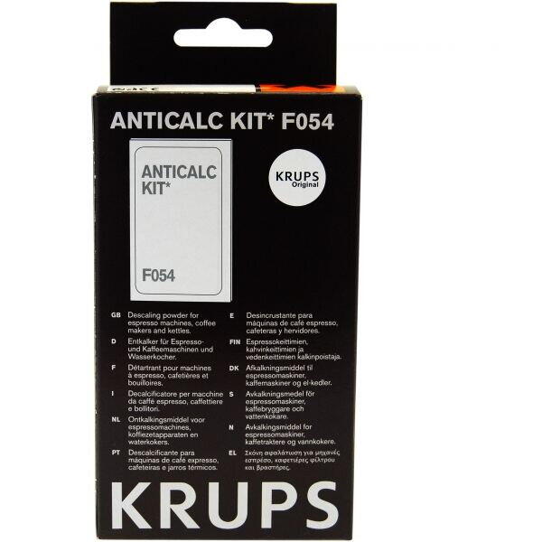 Kit anti-calcar Krups F054001A, 2 x plicuri decalcifiere, 1 x test pentru verificarea duritatii apei
