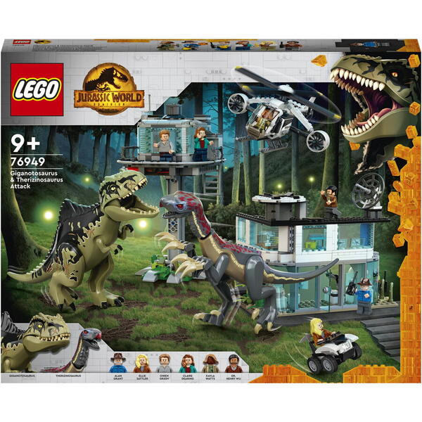 LEGO® Jurassic World - Atacul Giganotozaurului si Therizinosaurului 76949, 810 piese