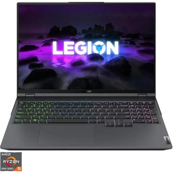 Laptop Gaming Lenovo Legion 5 Pro 16ACH6H, AMD Ryzen 5 5600H, 16inch WQXGA,, 16GB RAM, 512GB SSD, NVIDIA GeForce RTX 3060 6GB, No OS, Gri