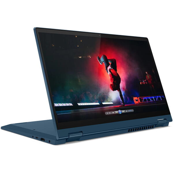 Laptop ultraportabil Lenovo IdeaPad Flex 5 14ALC05 cu procesor AMD Ryzen 5 5500U, 14", Full HD, 8GB, 512GB SSD, AMD Radeon Graphics, Windows 11 Home, Abyss Blue