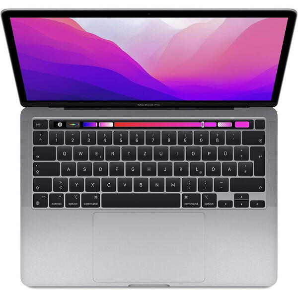 Laptop Apple MacBook Pro 2022, 13.3 inch, Apple M2, 8Core CPU, 10Core GPU, 8GB RAM, 256GB SSD, MacOS, Gri