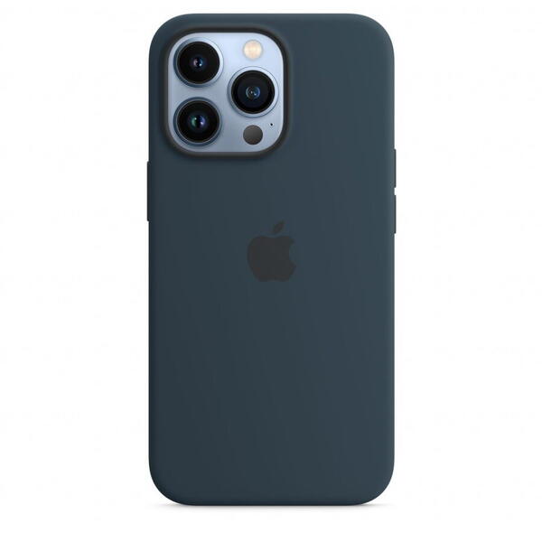 Carcasa Silicone Case cu MagSafe pentru Apple iPhone 13 Pro, MM2J3ZM/A, Abyss Blue