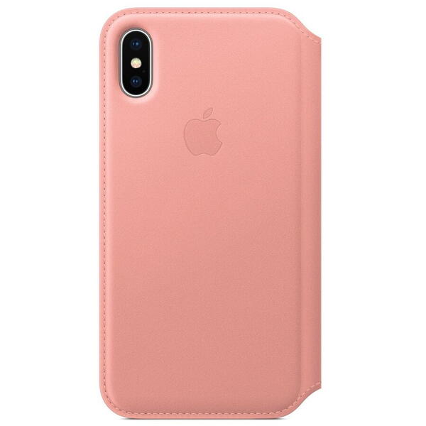 Husa de protectie Apple pentru iPhone X Folio, Piele, Soft Pink