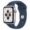 Apple Watch SE, Cellular, Carcasa Aluminium 44mm Silver, Abyss Blue Sport Band