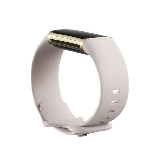 Bratara fitness Fitbit Charge 5, Stainless Steel, Lunar White/Soft Gold