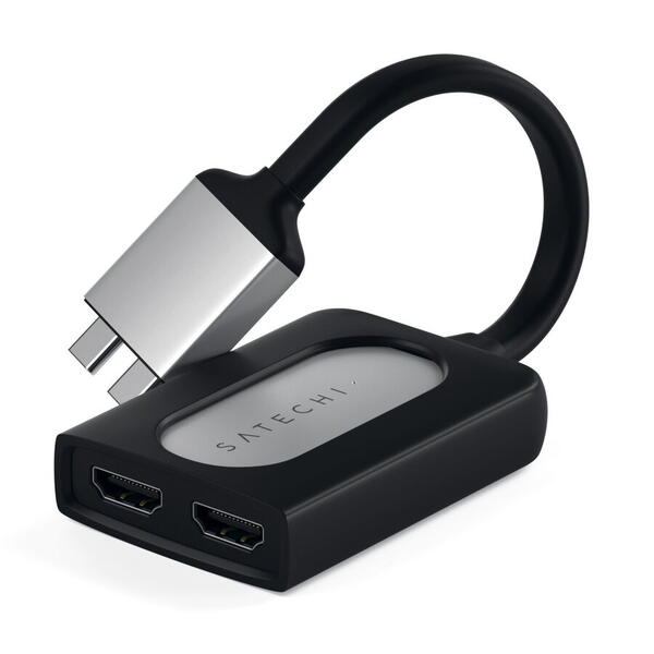 Adaptor USB-C Satechi Dual HDMI, Silver