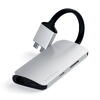 Adaptor USB-C Satechi Dual Multimedia, Argintiu