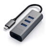 Hub Satechi USB-C 3x USB 3.0, Ethernet, Gri spatial