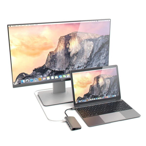 Satechi Aluminium Type-C Multi-Port Adapter (HDMI 4K,3x USB 3.0,MicroSD,Ethernet) - Space Grey