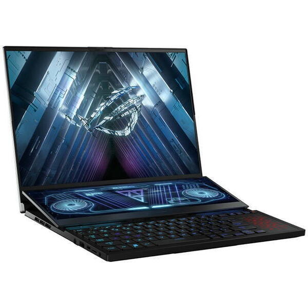 Laptop Gaming ASUS ROG Zephyrus Duo 16 GX650RS-LO053W, AMD Ryzen 9 6900HX, 16inch WQXGA, 64GB RAM, 4TB SSD, nVidia GeForce RTX 3080 8GB, Windows 11 Home, Negru