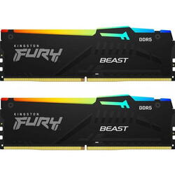 Memorii Kingston FURY Beast RGB 32GB(2x16GB) DDR5 5600MHz CL40 Dual Channel Kit
