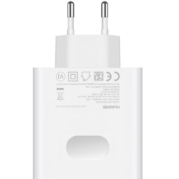 Incarcator retea USB Huawei, Quick Charge, 65W, 1 X USB Tip-C, alb