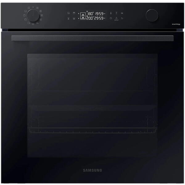 Cuptor incorporabil Bespoke Samsung NV7B44207AK/U2, Electric, 76 l, Autocuratare catalitica, Dual Cook, Display touch, SmartThings Cooking, Clasa A+, Negru
