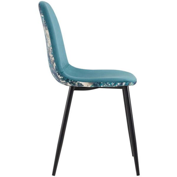 HEINNER Set 2 scaune catifea Jaquard, 48x46x87 cm, Blue