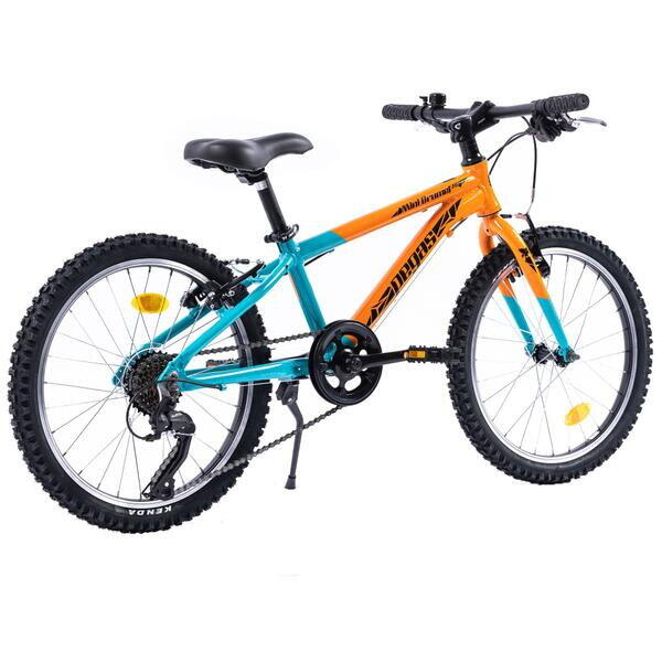 Bicicleta Pegas Mini Drumet 20 inch, MTB copii, Portocaliu/Turcoaz