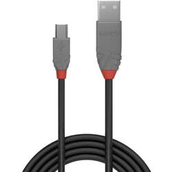 Cablu de date Lindy LY-36725, USB 2.0 - miniUSB, 5m, Black