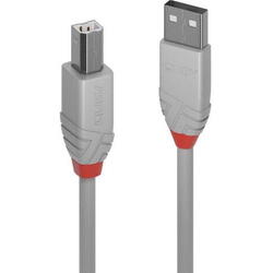 Cablu Lindy LY-36681, USB 2.0 - USB-B, 0.5m, Gray
