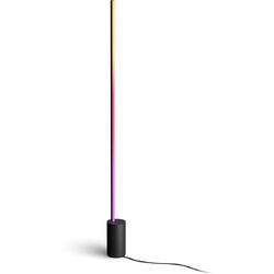 Lampadar LED RGB inteligent Philips Hue Gradient Signe floor, 29W, 1800 lm, lumina alba si colorata, IP20, 145.8 cm, Aluminiu, Negru