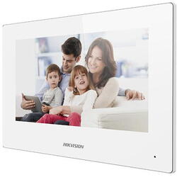 Monitor videointerfon WIFI modular Hikvision DS-KH6320-WTE1-W, culoare alba, ecran LCD 7 inch color cu touch screeen