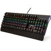 Tastatura mecanica Spacer, Switch blue, Iluminare RGB, Negru