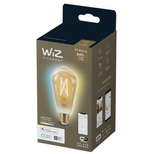 Philips Bec LED inteligent vintage WiZ Filament Whites, Wi-Fi, ST64