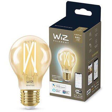 Philips Bec LED inteligent vintage WiZ Filament Whites, Wi-fi, A60, E27