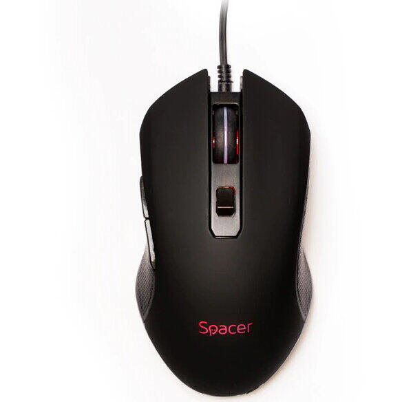 Mouse gaming Spacer, Iluminare RGB, Negru