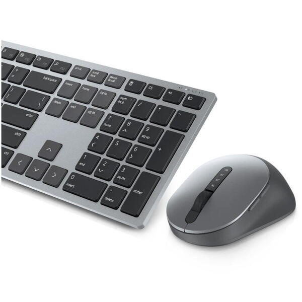 Kit Tastatura + Mouse wireless Dell Premier KM7321W, 2.4GHz&Bluetooth 5.0, multidevice, Layout US Intl