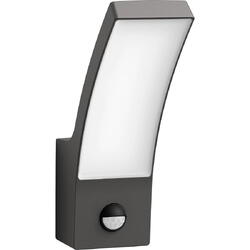Aplica LED iluminat exterior Philips Splay, cu senozr de miscare IR, 12W, 1100 lm, temperatura lumina calda (2700K), IP44, Antracit