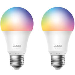 Pachet 2 becuri LED RGB inteligente TP-Link Tapo L530E, Wi-Fi, E27, 8.7W (60W), 806 lm, lumina colorata, control vocal, compatibil Amazon Alexa si Google Assistant