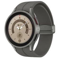 Smartwatch Samsung Galaxy Watch 5 Pro SM-R925 4G LTE, Procesor Exynos W920, ecran 1.4", 1.5GB RAM, 16GB Flash, Bluetooth 5.2, Carcasa Titan, 45mm, Bratara silicon, Waterproof 5ATM (Gri)