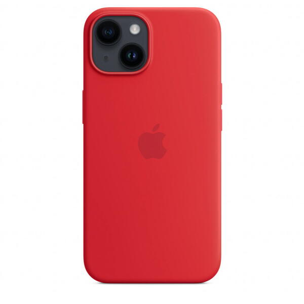 Husa de protectie Apple Silicone Case with MagSafe pentru iPhone 14, (PRODUCT)RED