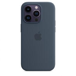 Husa de protectie Apple Silicone Case with MagSafe pentru iPhone 14 Pro, Storm Blue