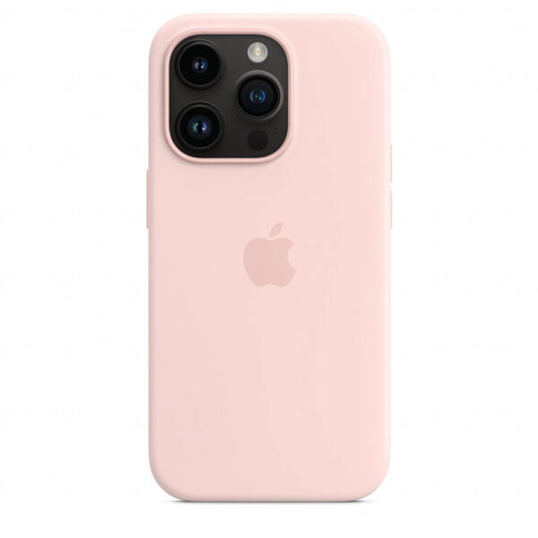 Husa de protectie Apple Silicone Case with MagSafe pentru iPhone 14 Pro, Chalk Pink