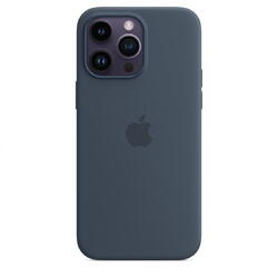 Husa de protectie Apple Silicone Case with MagSafe pentru iPhone 14 Pro Max, Storm Blue