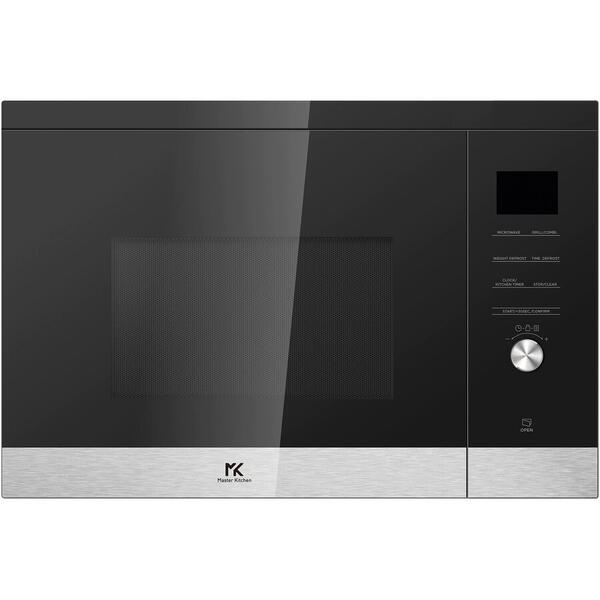 Cuptor microunde incorporabil Master Kitchen MKMW 3825-EDBK, 25 l, 5 functii gatire, Negru/Inox