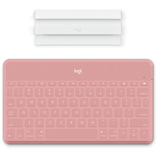 Tastatura wireless Logitech 920-010059 pentru iPhone, iPad si Apple TV, US layout, Roz
