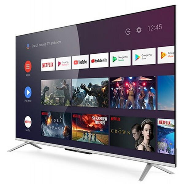 Televizor LED Allview  Android 65ePlay7100-U, 164cm, Smart TV, 4K UHD HDR, Argintiu-Negru