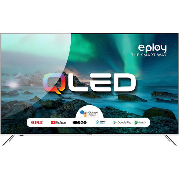 Televizor Allview QL65Eplay6100-U, 164 cm, Smart, Android, 4K Ultra HD, QLED, Clasa G, Negru