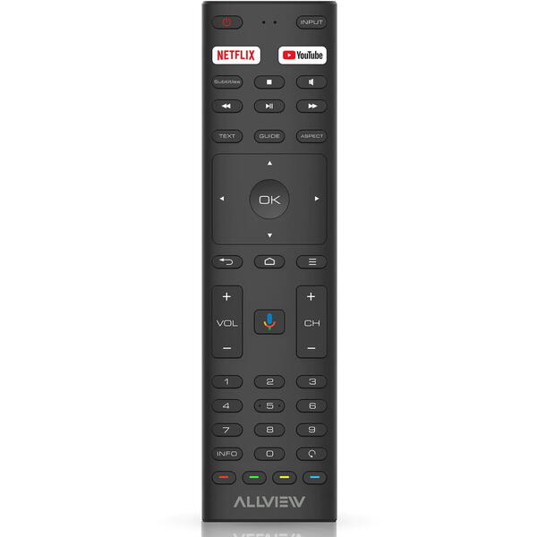 Televizor Allview QL65Eplay6100-U, 164 cm, Smart, Android, 4K Ultra HD, QLED, Clasa G, Negru