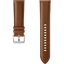 Curea ceas smartwatch Samsung Galaxy Watch3, Stitch Leather, 22mm, M/L, Brown