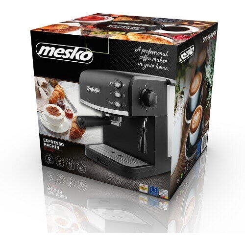 Espressor de Cafea si Capucinno Mesko MS 4409, 850 W, 15 Bari, Negru