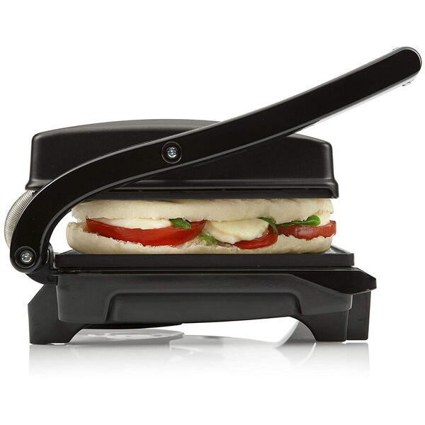 Sandwich-maker Grill Panini Tristar GR-2650, 700 W, Placi nonaderente, Dimensiune 22.5 x 14 cm, Negru