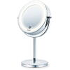 Oglinda cosmetica Beurer BS 55, 18 LED-uri, 13 cm diametru, Argintiu