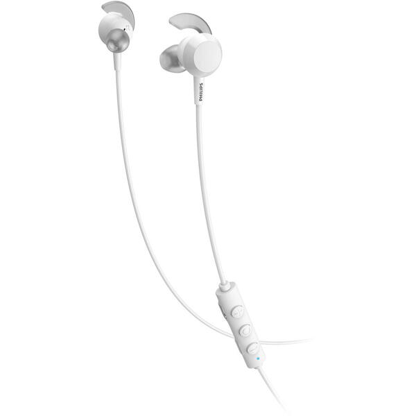 Casti Audio In-Ear Philips, TAE4205WT/00, Bluetooth, Autonomie 10h, Alb