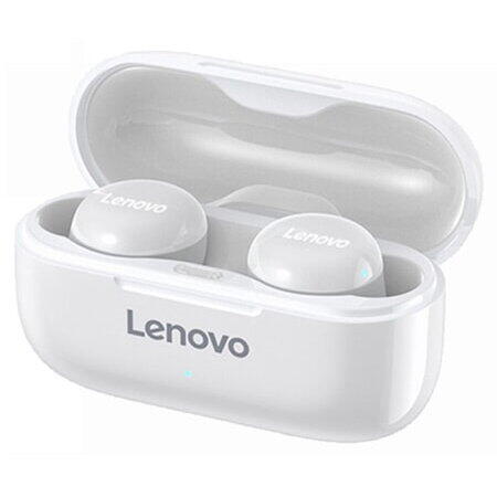 Căști bluetooth  Stereo Lenovo LP11, v5.0, TWS, microfon + carcasă de încărcare, Sport, alb