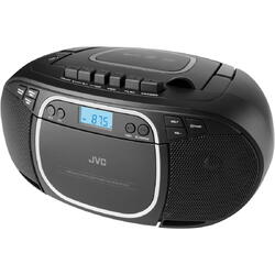 Microsistem audio JVC RC-E451B, Bluetooth, Tuner FM, Caseta, CD player, Negru